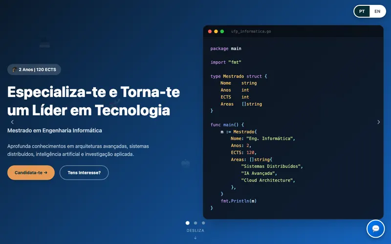 A página inicial de Engenharia Informática · UFP