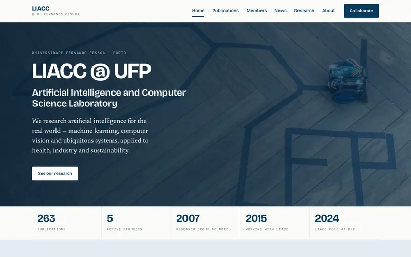 A página inicial de LIACC @ UFP